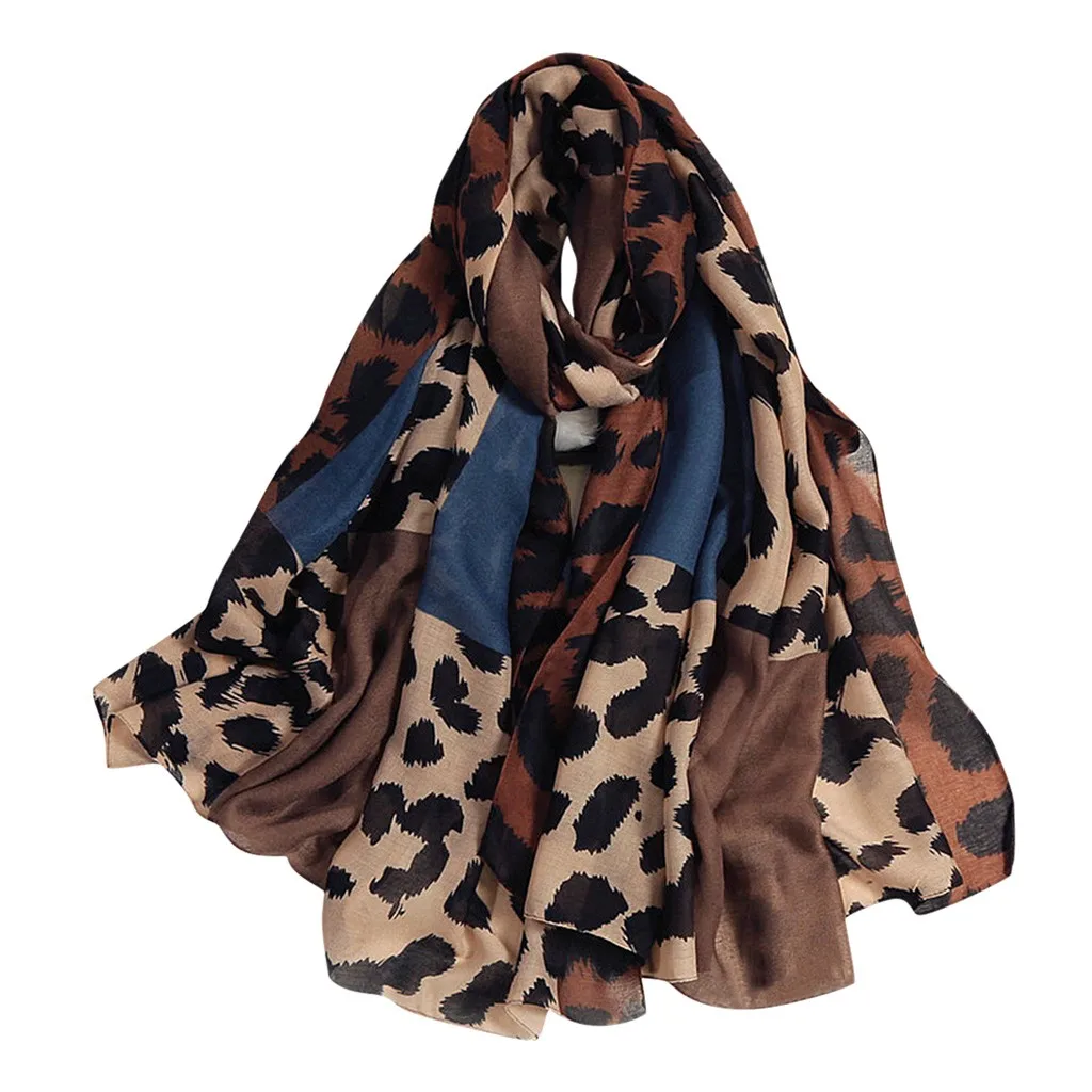 180*90 см женский леопардовый Длинный мягкий шарф имитация хлопковой ткани шаль для