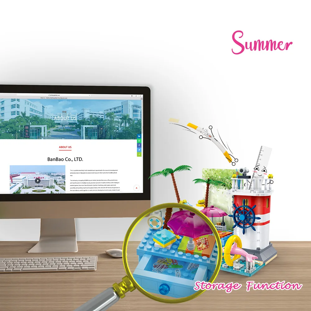 banbao four seasons summer pencil vase photo frame phone holder building blocks office tools for valentines girl boy friend gift free global shipping