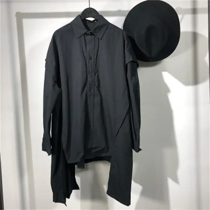 

Spring original dark wind asymmetrical loose long shirt fashion designer light jacket