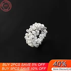 Женское кольцо из серебра пробы, с жемчугом