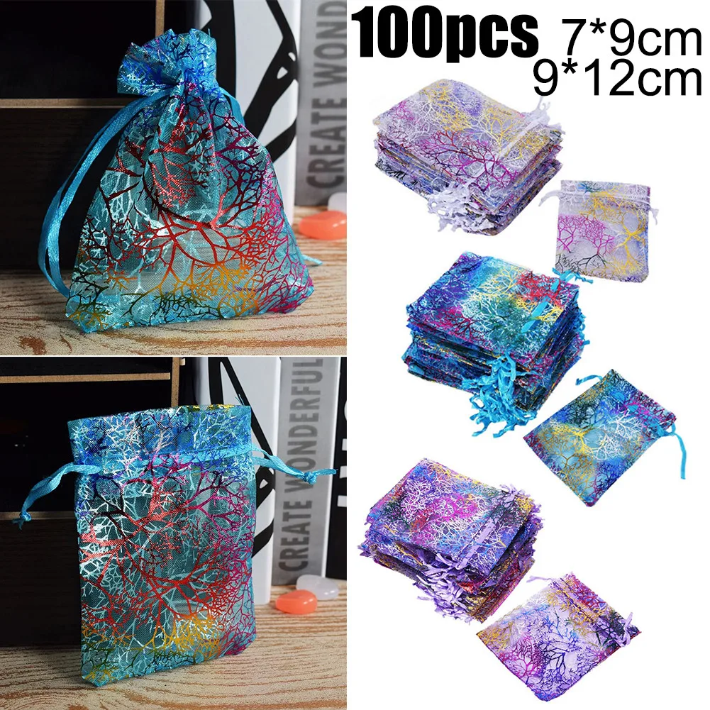 

100 шт., сумки из органзы