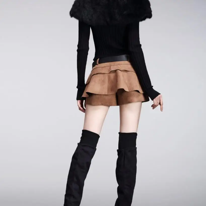 Новинка 2020 модные женские шорты юбки для женщин весна-осень с оборками зима-весна