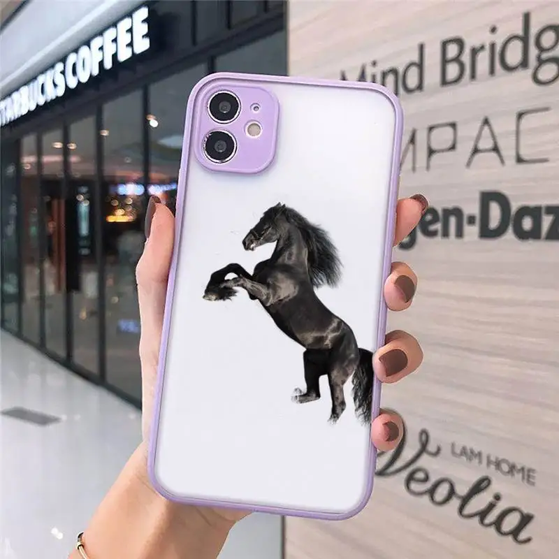 

Running horae art pattern luxury Phone Cases fundamatte transparent For iphone 7 8 11 12 plus mini x xs xr pro max cover