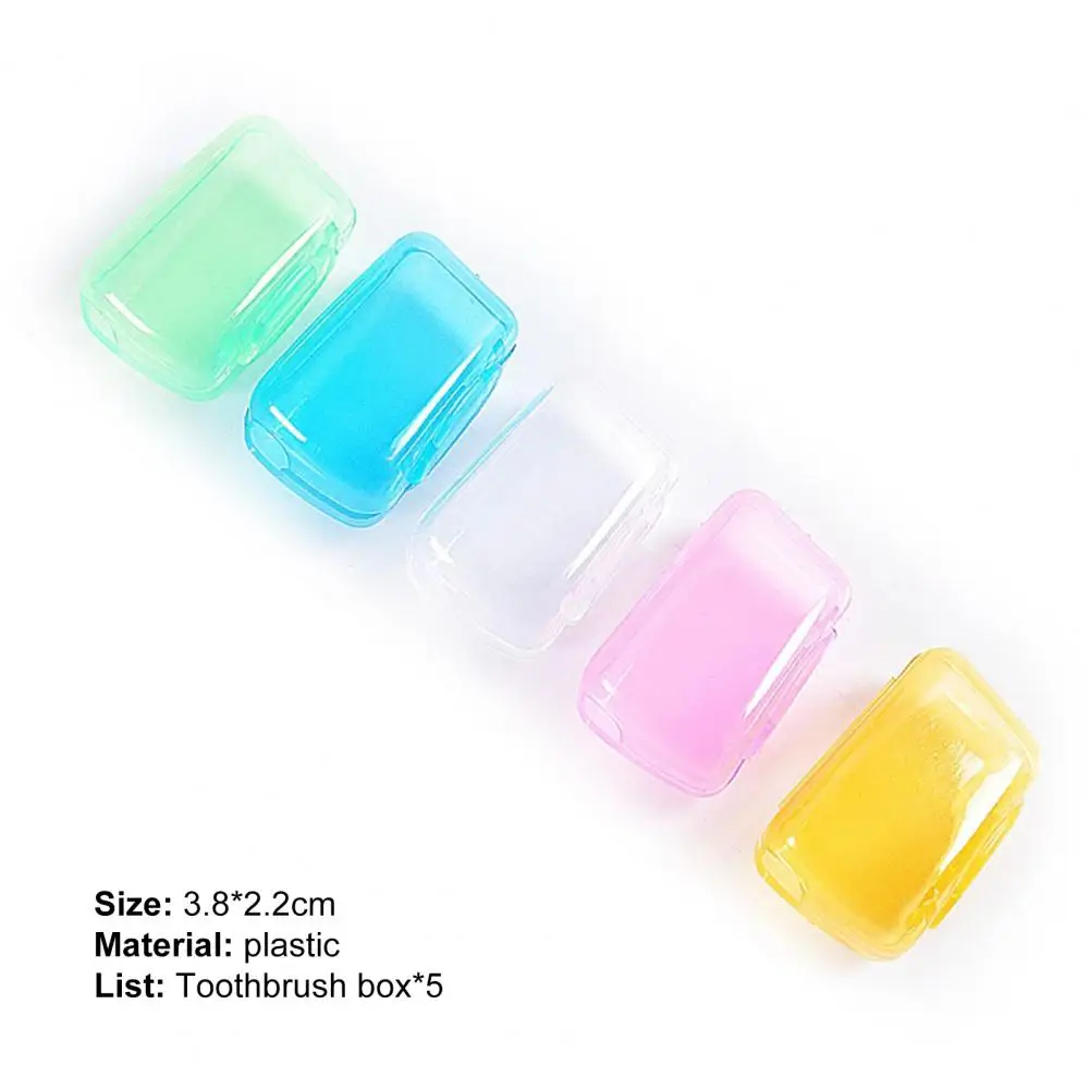 

5Pcs Toothbrush Head Cover Eco-friendly Wear Resistant Plastic Toothbrush Head Cover Cap Supplies for Home