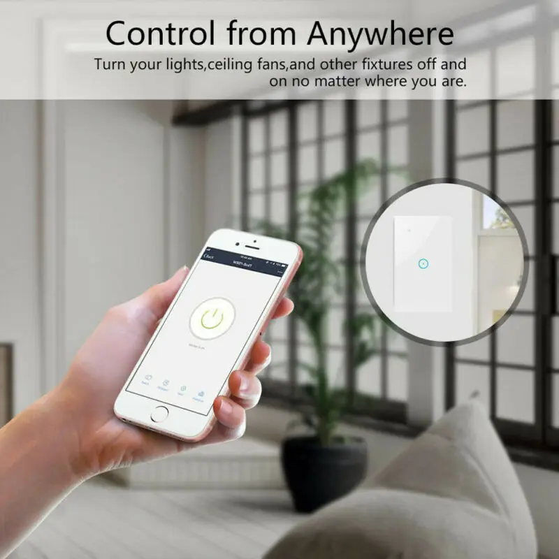 1/2/3 Gang ЕС штекер 2 4 ГГц Smart WiFi сенсорный настенный выключатель Беспроводной Панель