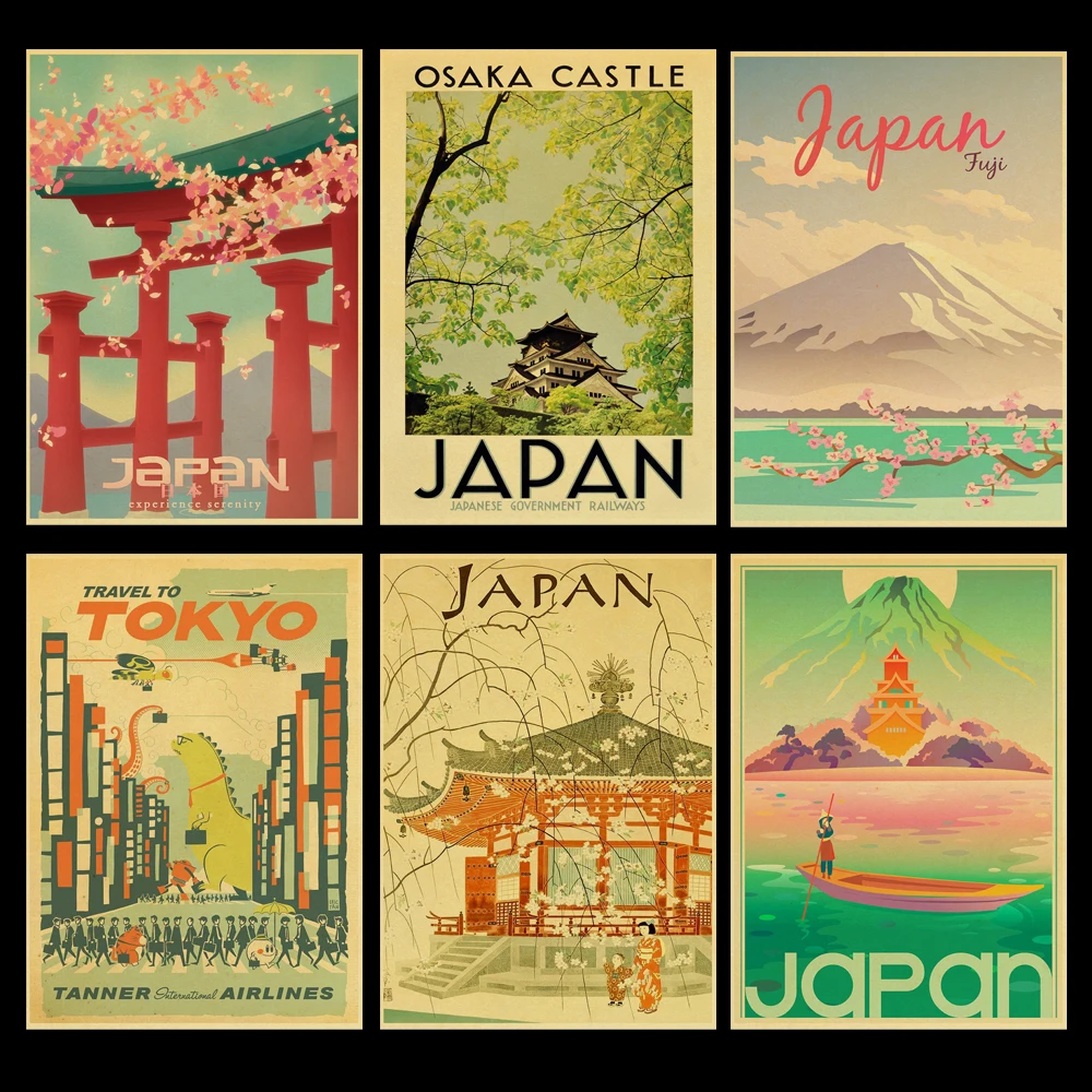 

Tokyo City Japan Tour Travel Retro Canvas Painting Wall Art Nordic Posters and Prints Wall Pictures for Living Room Decoration
