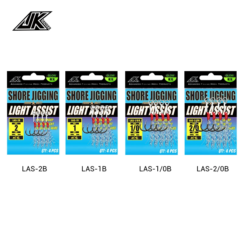 JK LAS-B набор рыболовных светящихся крючков Iseama крючки из высокоуглеродистой стали