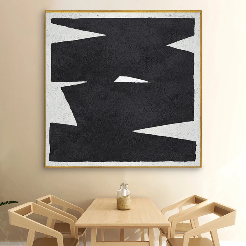 

Minimalist Canvas Painting Art Wall Poster Abstract Black and White Mosaic Painting Home Decor Living Room Bedroom Mural Artwork