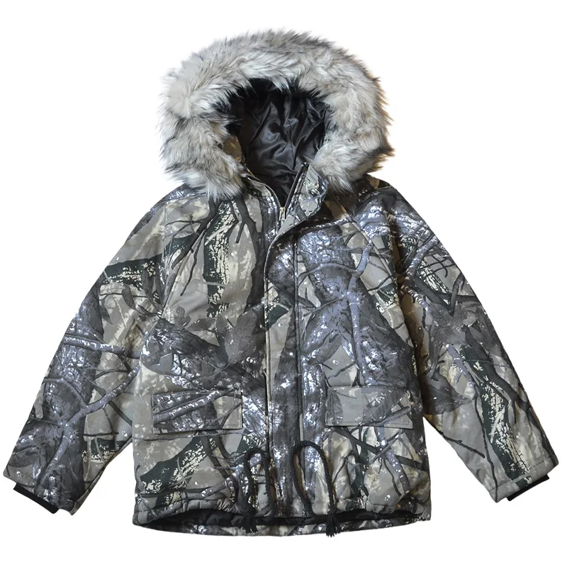 Куртка мужская зимняя ветрозащитная с меховым воротником хлопковой подкладкой |