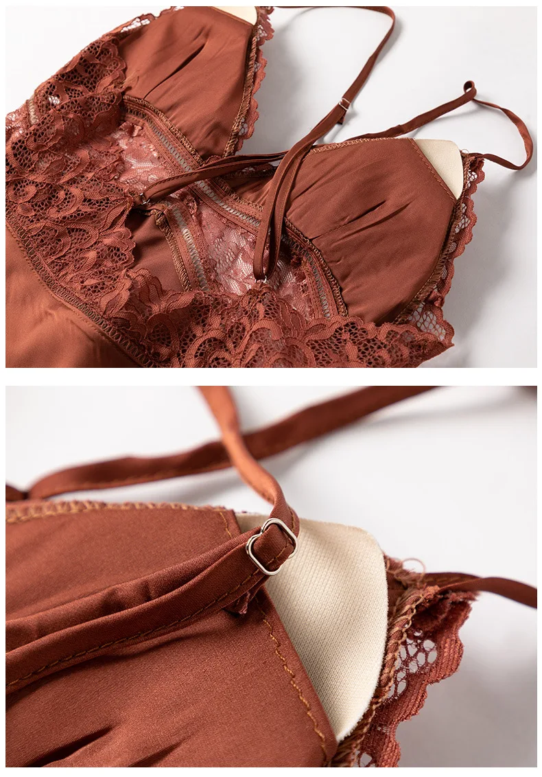 

Bride Bridesmaid Wedding Robe Sets Women Sexy Lace Kimono Bathrobe Gown Satin 2PCS Sleepwear Intimate Lingerie Silky Nightdress