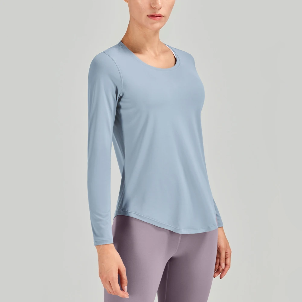 Lulu Yoga Workout Shirt Crop Top Gym Fitness Sport Women's Shirt Breathable Quick Dry One-piece Cropping Long Sleeve Blouses