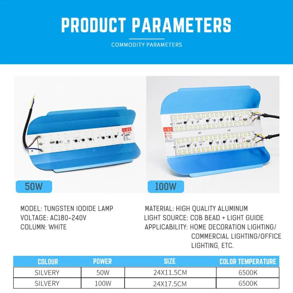 Новый светодиодный вольфрамовый светильник с йодом 50 Вт 100 Холодный свет AC 220 В