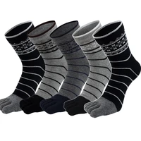 5 pairslot high quality mens five fingers crew socks cotton casual sports low calf toe socks knitted skarpety calcetines hombre