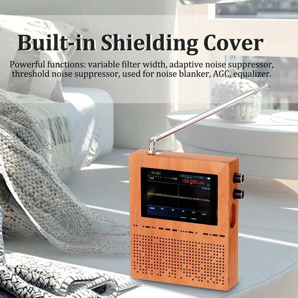 

3.5 Inch LCD Screen Digital Signal Receiver SDR Radio Malachite Malahit DSP SDR Receiver Wood Shell Bass Speakers