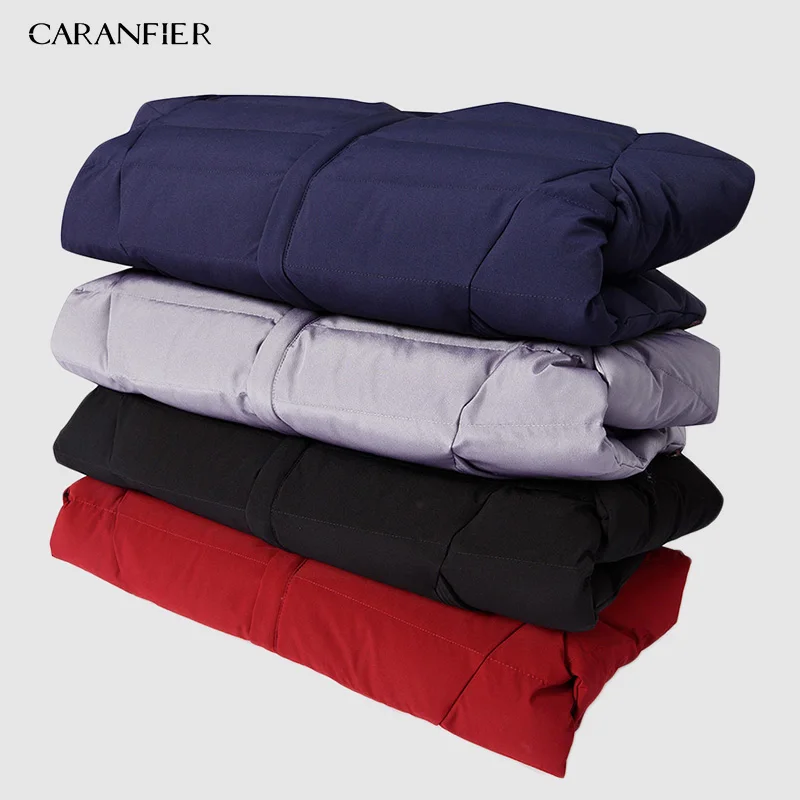 CARANFIER/Новинка года, Зимняя Мужская парка, куртка с капюшоном, умная Повседневная хлопковая куртка, дышащая теплая мужская куртка на молнии, мужская пуховая парка