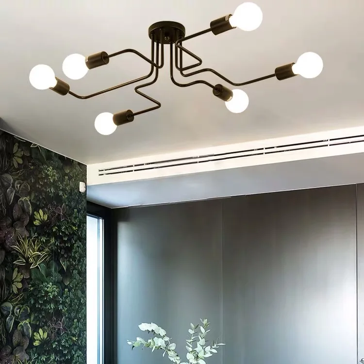 Скандинавская люстра промышленный Лофт для гостиной винтажное освещение