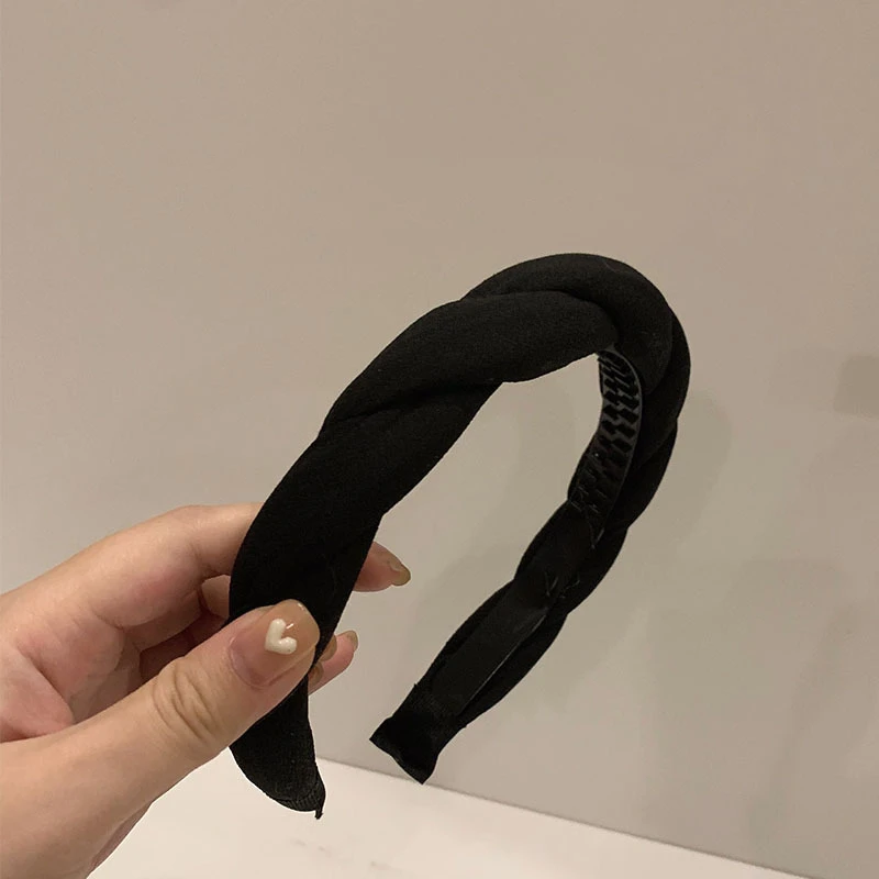 QCOOLJLY Twist Hair Accessories Creative Headband Korean Style Hairband Twists Head Hoop Solid Elegant For Women |