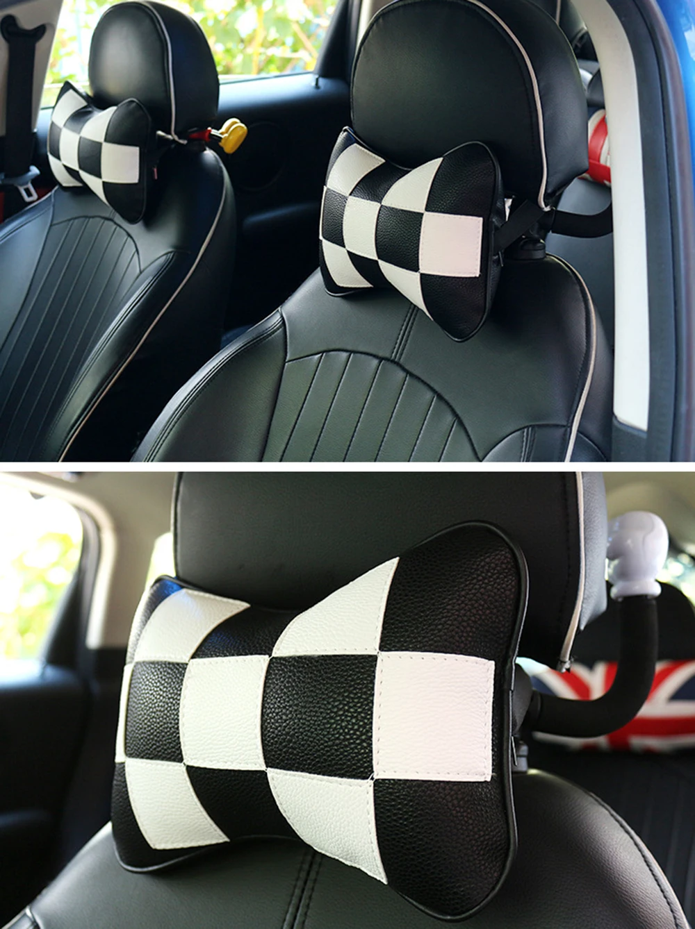 1 шт. автомобильный Юнион Джек сустав PU PP хлопковый подголовник подушка для шеи