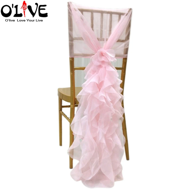 

Long Wedding Chair Sashes Bow Chair Cover Knot Belt Ties Band Micro Fibre Outdoor Lawn Wedding Chair Decoration Banquet Venue