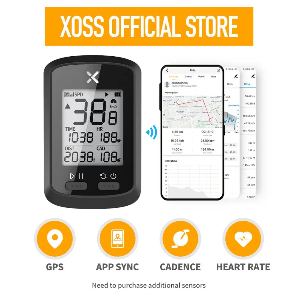 Компьютер велосипедный Alipite GPS беспроводной G + прибор для измерения скорости и