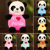 18cm25cm cute red heart panda with t shirt plush toy soft cartoon animal pendants stuffed doll kids girl boy birthday gifts