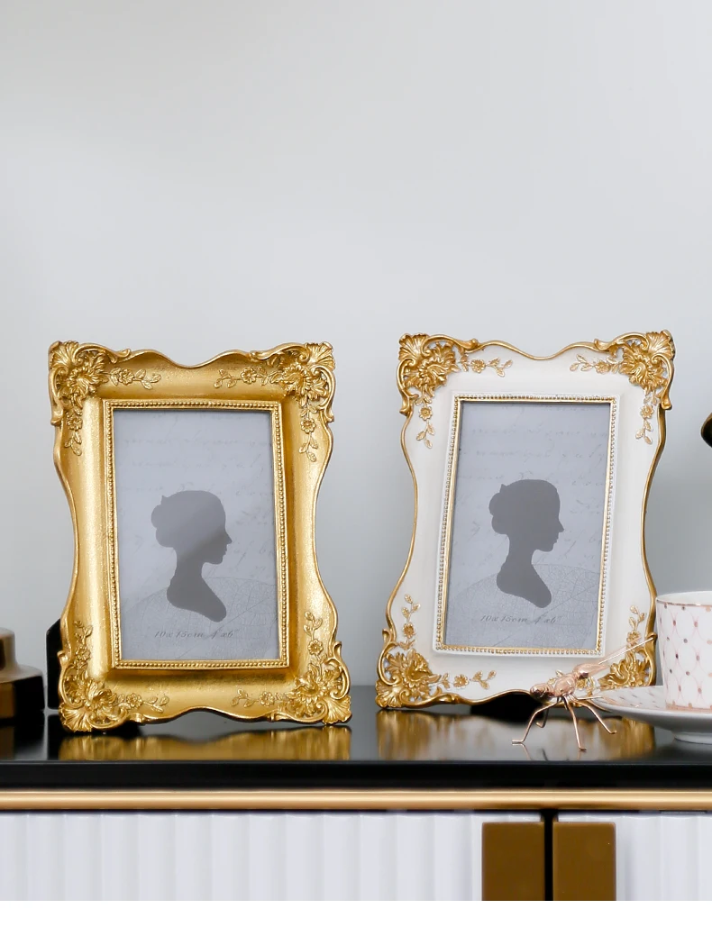 Light Luxury Elegant Palace Princess Style Retro Gold Carved Six-Inch European Photo Frame | Дом и сад