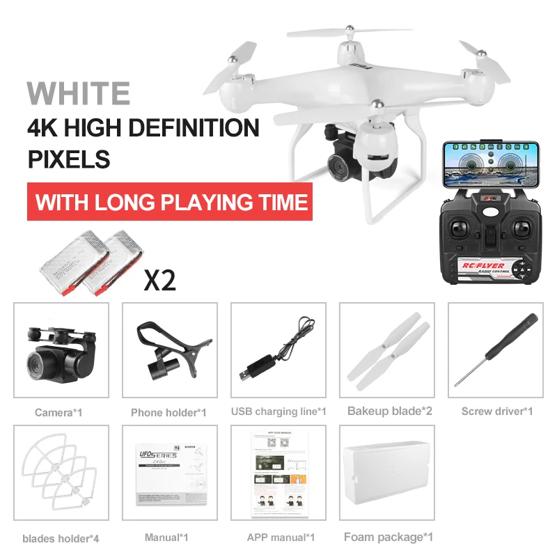 W6 4K Cam 2B Радиоуправляемый Дрон 4K Квадрокоптер с Wi-Fi FPV электрическая Регулировочная камера Квадрокоптер 25 минут игра время игрушка для ребенка Дрон VS SG901 E58 - Цвет: W6 4K Cam 2B