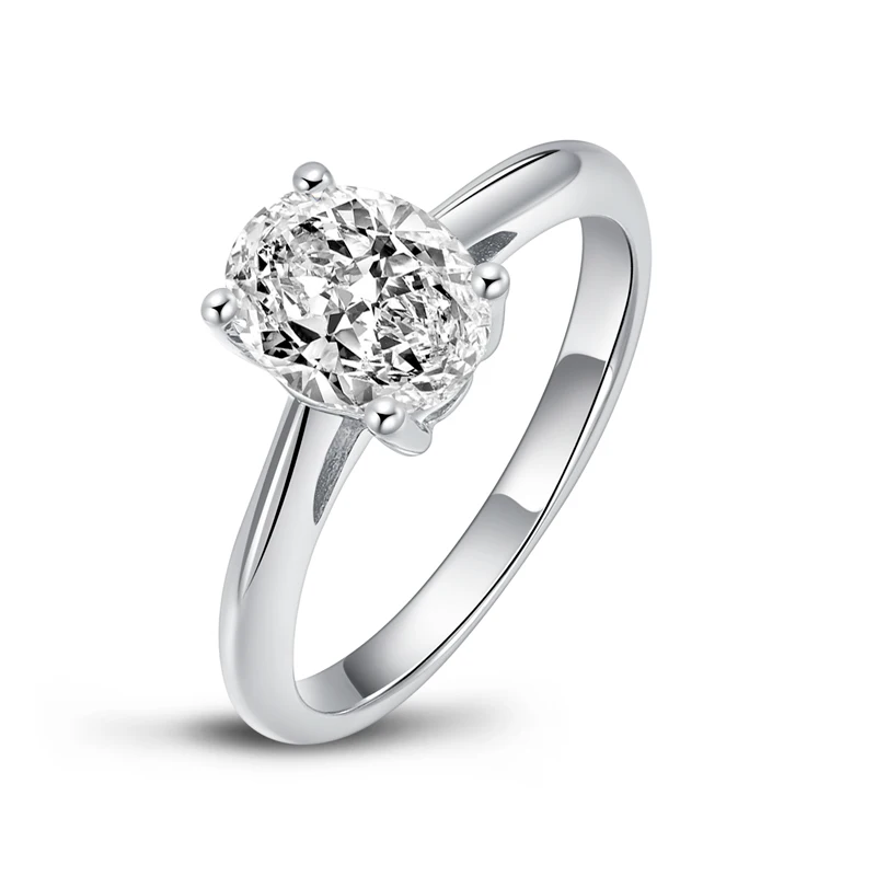 

QYI 2 Ct Ring for Women 925 Silver Halo Rings Engagement Jewelry Sona Diamond Wedding Finger Flower Gift