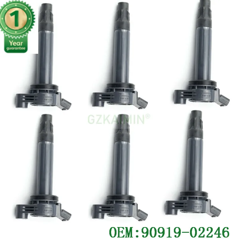 Катушка зажигания 6x 90080-19025 9008019025 90919-02246 9091902246 для TOYOTA CAMRY HARRIER KLUGER Sienna LEXUS ES330 RX330