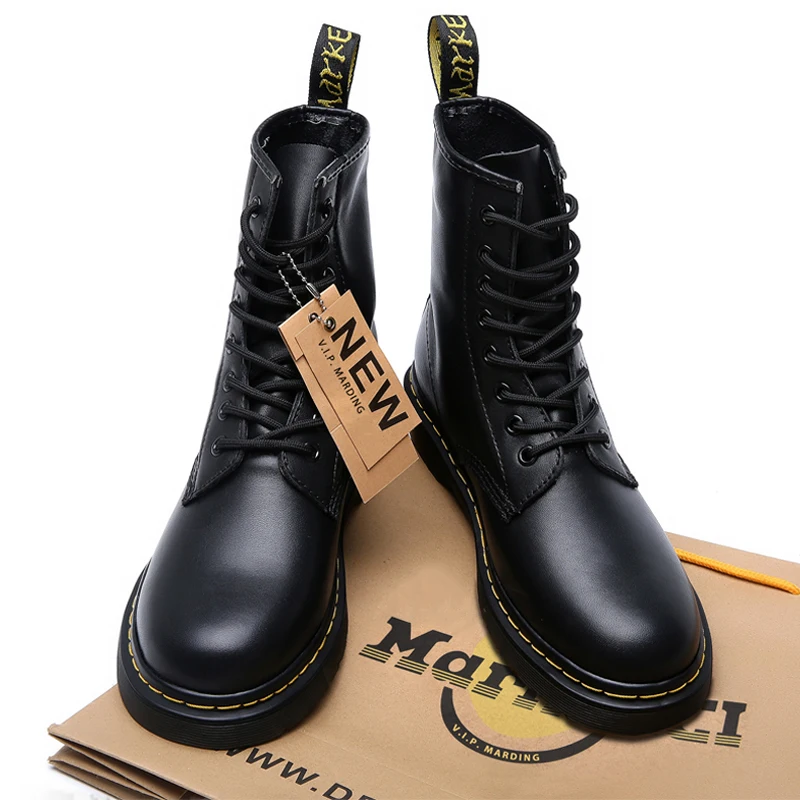 Мужские и женские ботинки классические с высоким берцем кожаные для пары круглым