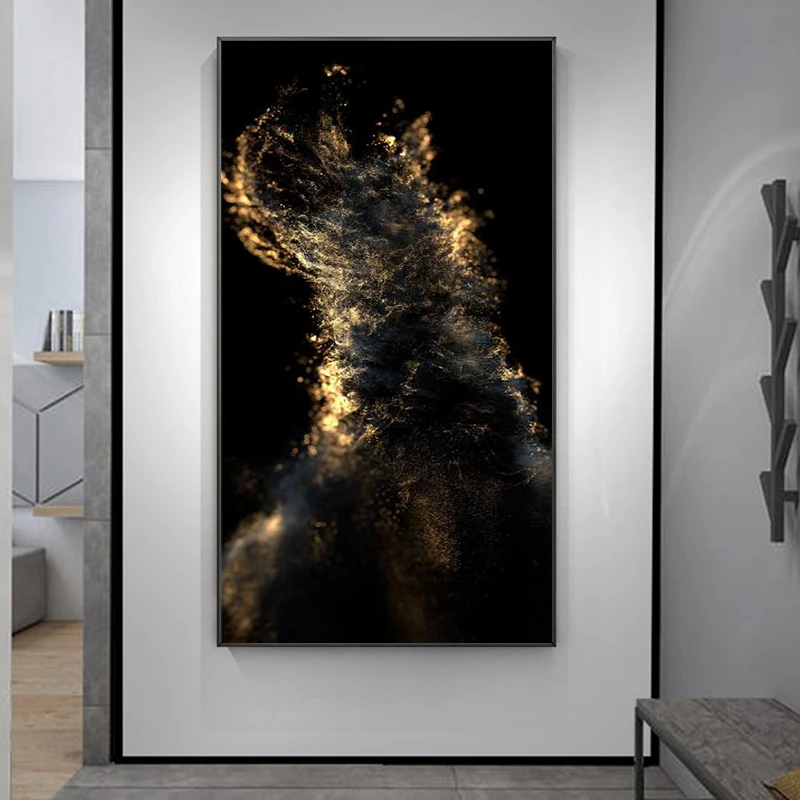

Modern Canvas Paintings Abstract Large Size Golden Wall Art Posters and Prints Wall Art Pictures for Living Room Home Decoration
