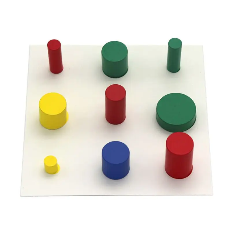 

Montessori Wooden Cylinders Educational Toys With Card Kids Children Early Teaching Gift