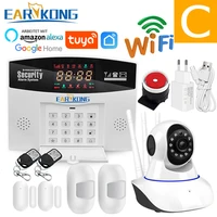 tuya wifi gsm home burglar alarm system 433mhz detector alarm support gsm sim card voice intercom wifi tuyasmart smart life app