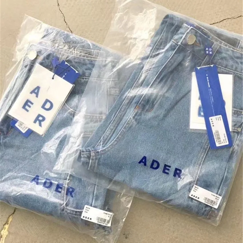 Синие джинсовые штаны Ader Error для мужчин и женщин облегающие джинсы с ярлыком 1:1 в