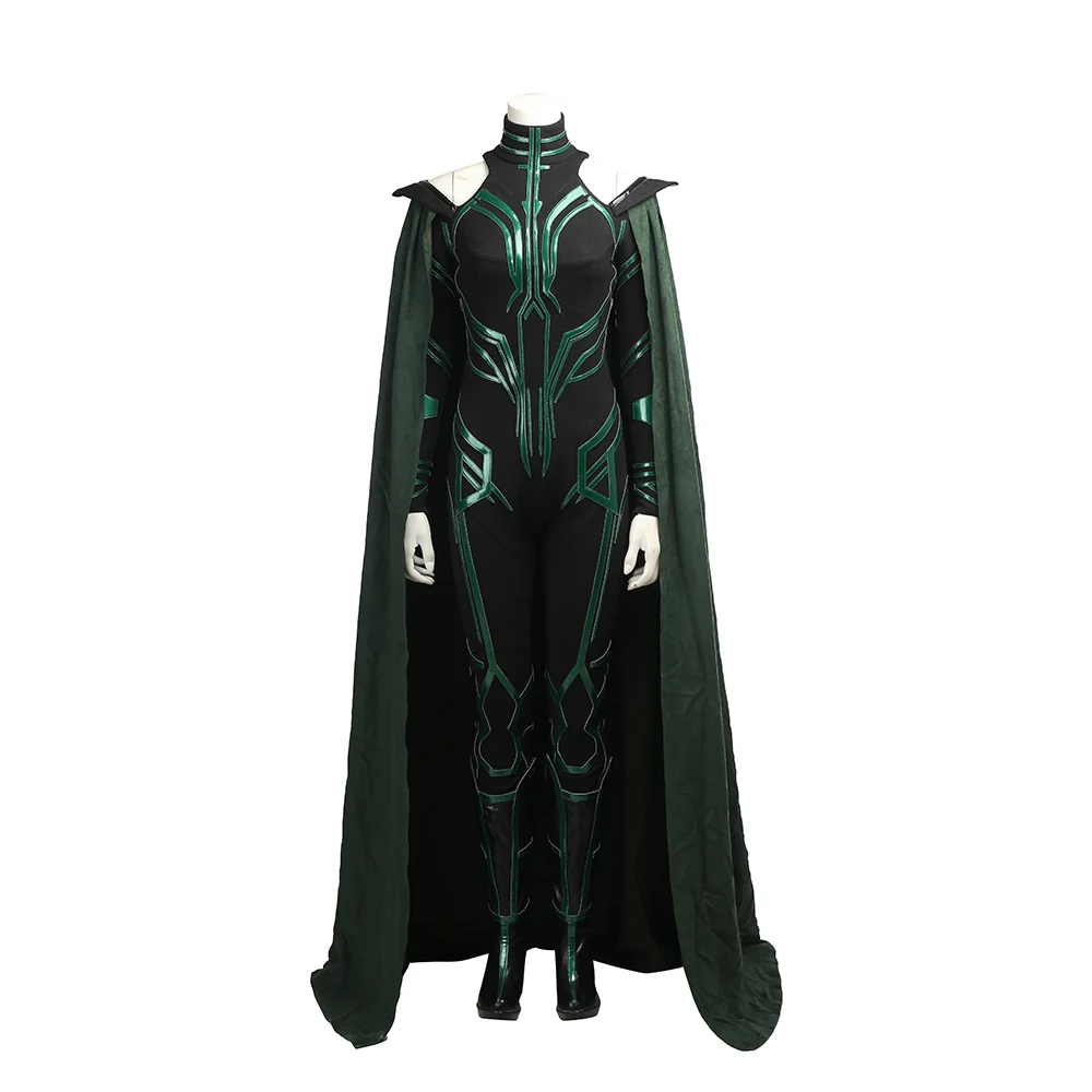 Full set with shoes Тор Ragnarok Hela Косплей Костюм Hela наряд для взрослых женщин необычный плащ-комбинезон для Хэллоуина на заказ косплей ONSEN - Цвет: Full set with shoes