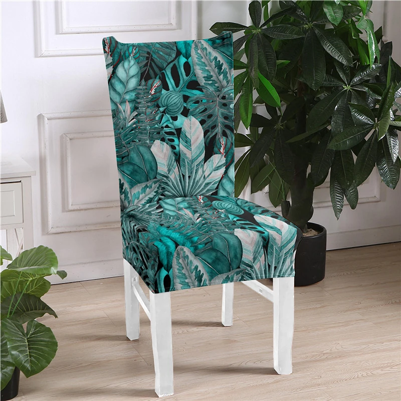 Универсальный Размеры тропические листья накладка на стул для банкета дома