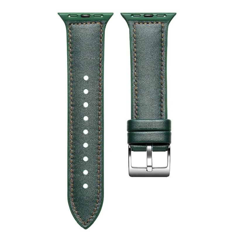 

Silicone Leather Watch Band Belt for Iwatch 1 2 3 4 5 Series Green Black Brown Gray Silicone Watch Strap for Apple Men Women