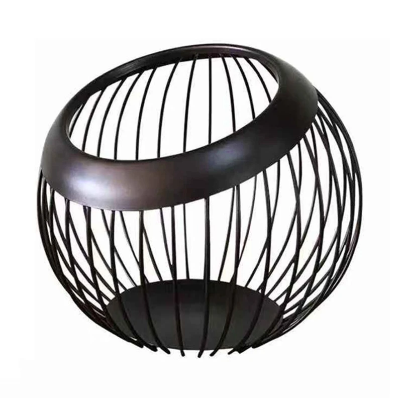 

Home Living Room Fruit Plate Woven Iron Wire Hollow Storage Fruit Vegetable Q1JB