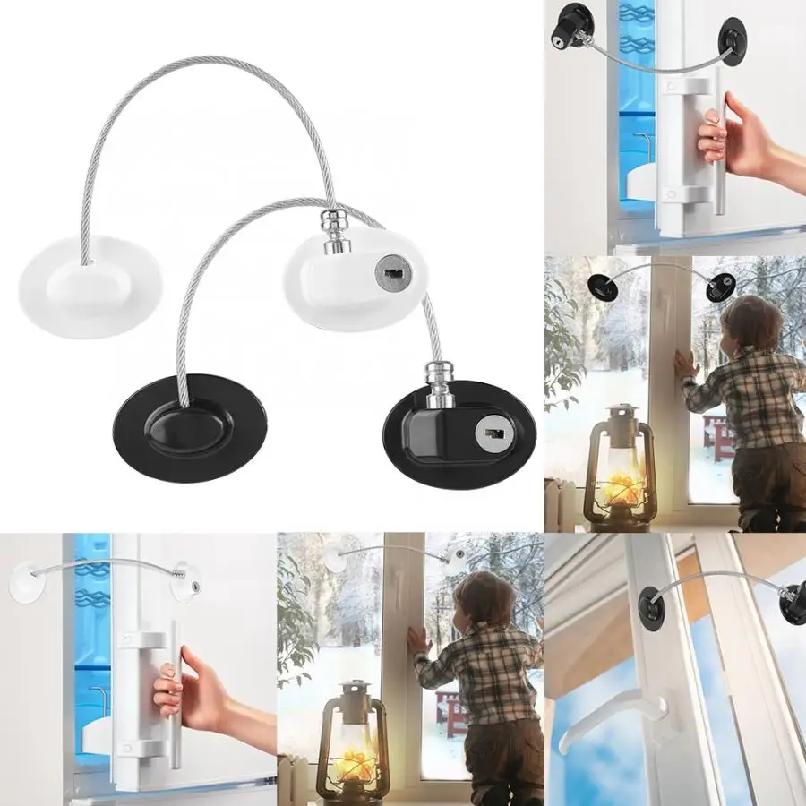 

Stainless Steel Baby Child Safety Lock Window Refrigerator Opening Security Cable Door Lock For Kids Safety Protector Protection