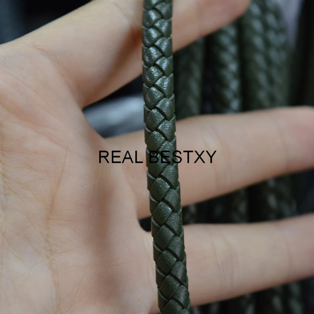 Прибл. 5 м/лот: 6 мм кружево из натуральной коровьей кожи в стиле милитари