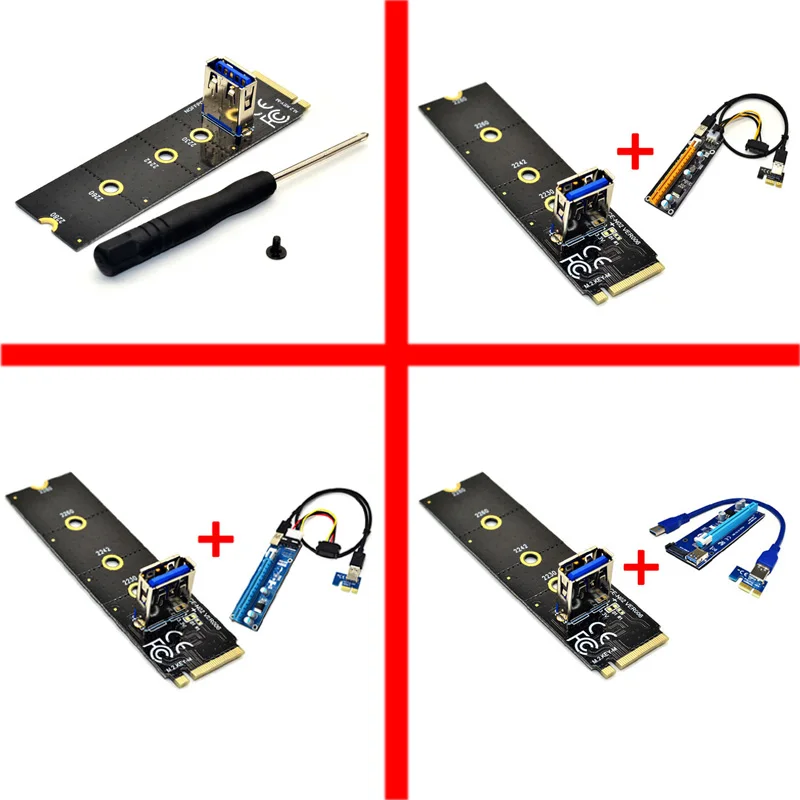 Новая переводная карта NGFF M.2 к PCI-E X16 для майнинга Pcie Райзер брелок 4 контакта 6