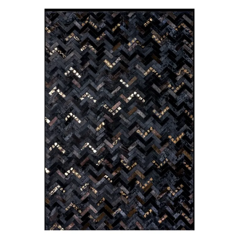 Рабочий коврик из натуральной воловьей кожи в американском стиле черный меховой