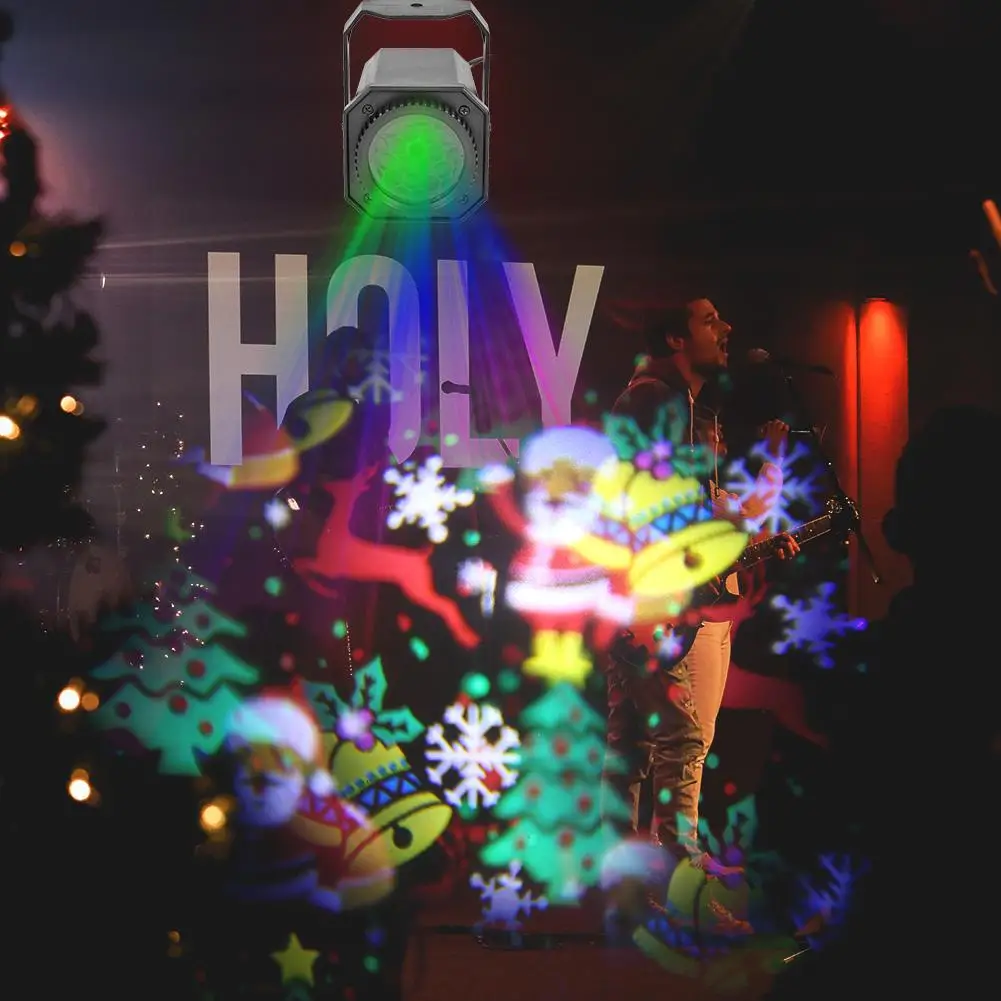 

Colorful Rotating Christmas Pattern Projector LED Stage Light DJ Disco KTV Lamp for KTV PARTY Home Decoration Lamp in Ballroom