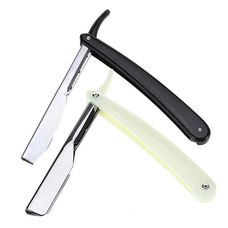 

Men Straight Edge Folding Razor with Plastic Handle Vintage Salon Barber Manual Beard Shaver Cutter Holder without Blade
