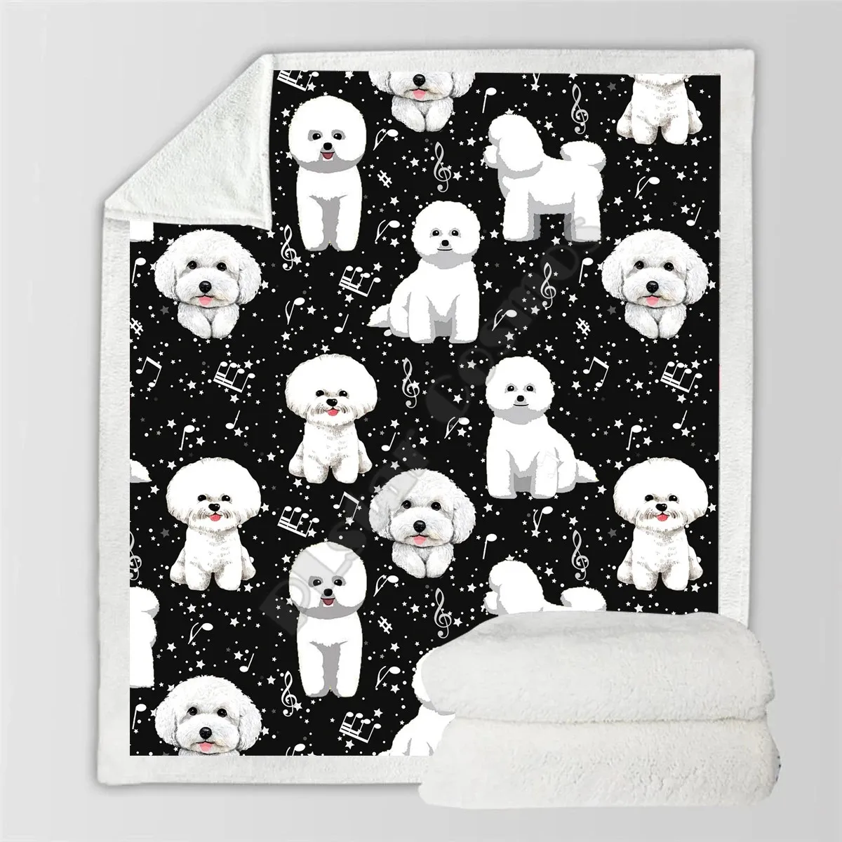 

Cute Bichon Frise Blanket Fleece Blanket 3D All Over printed Wearable Blanket Adults/kids Fleece Blanket