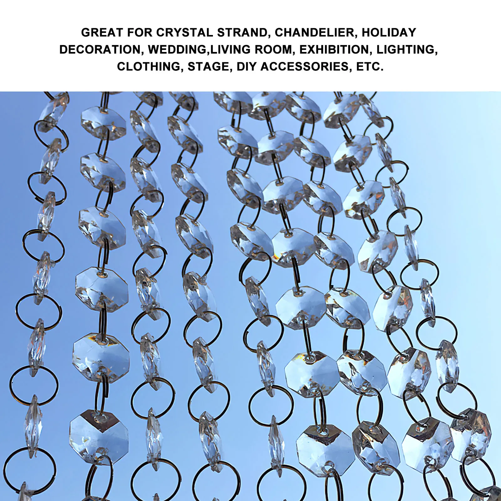 Хрустальные бусины 5 м цепочка хрустальные для украшения дома/окна/двери