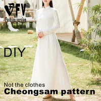 diy handmade garment pattern womens dress improved side cardigan lace cheongsam sewing drawing 11 pattern physical bqp 49