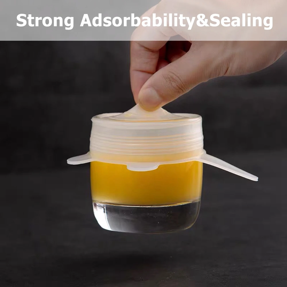 Многоразовые крышки из силикона 6 упаковок прочные Расширяемые отлично подходят