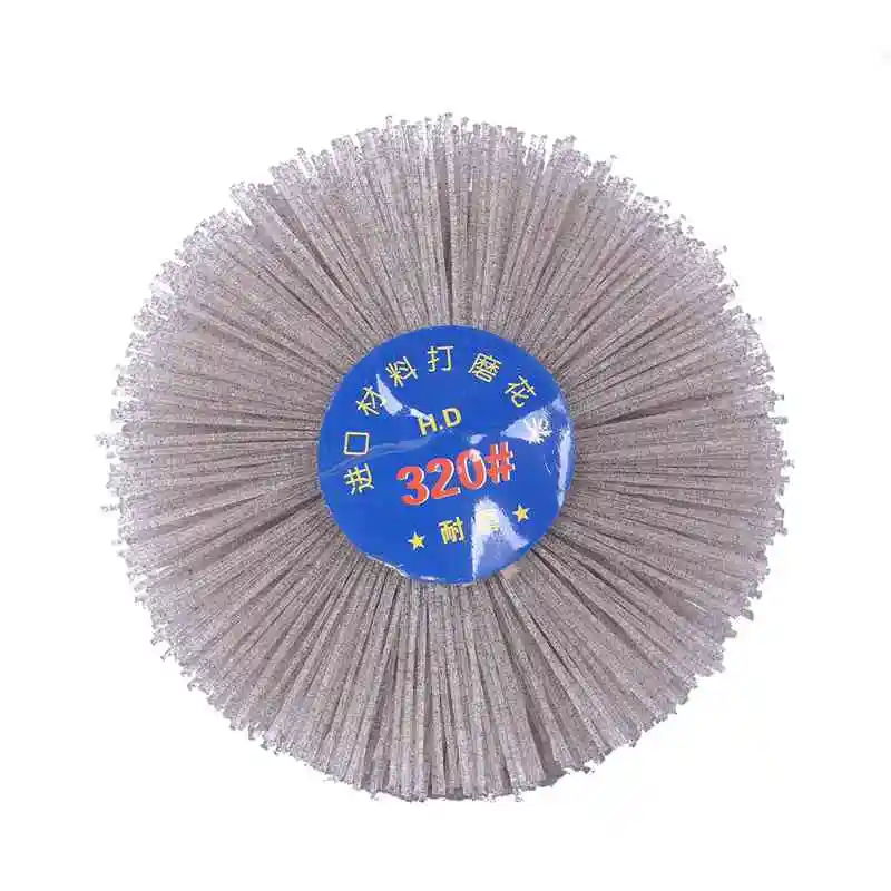 Promotion! 4 pieces(P120 P180 P240 P320) 85 x 35 6mm Drill Abrasive Wire Grinding Wheel Nylon Bristle Polishing Brush for Wood |