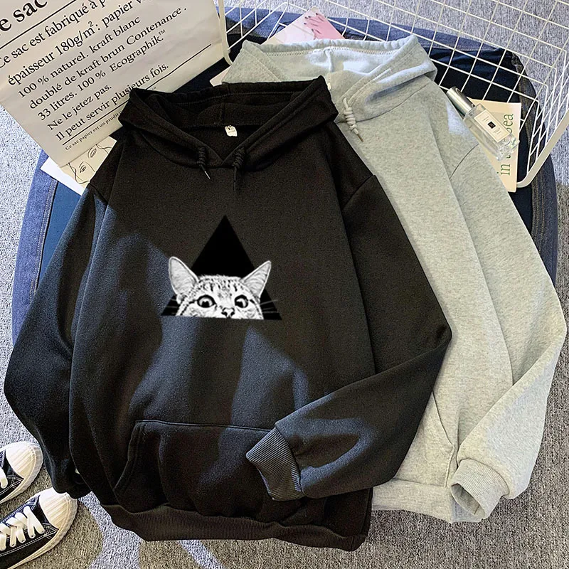 Осенне-зимний новый Свитшот ярких цветов с изображением головы белого кота